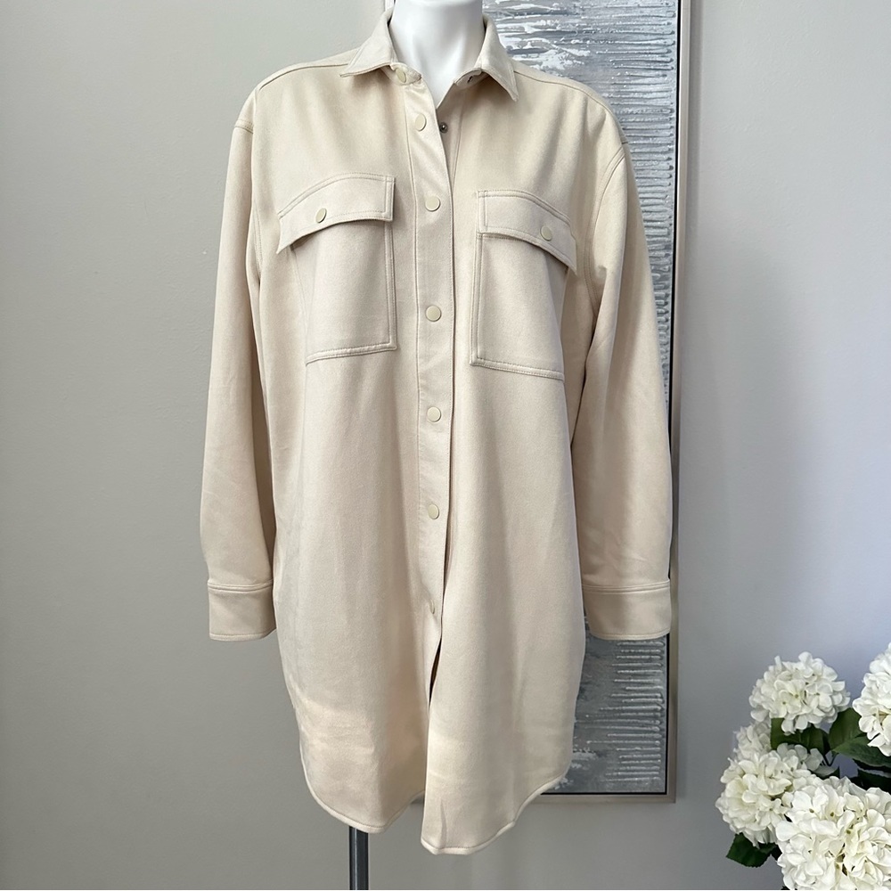 Steve Madden Women’s Suede Oversized Shirtdress Size L